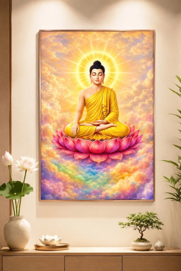 Tranh Phật Thích Ca Mâu Ni - Tranh để bàn, treo tường cao cấp (tuỳ chọn kích thước)